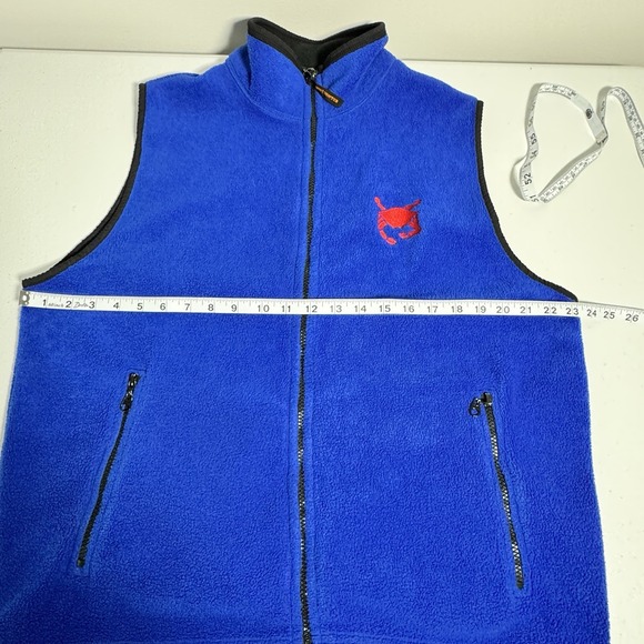 Vintage‎ Most Wanted Embroidered Red Crab Blue Fleece Vest Mens M - Picture 5 of 10